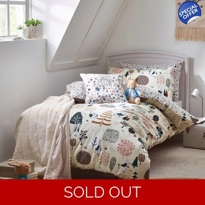 Scandi woods Peter Rabbit™ 100% brushed cotton single duvet